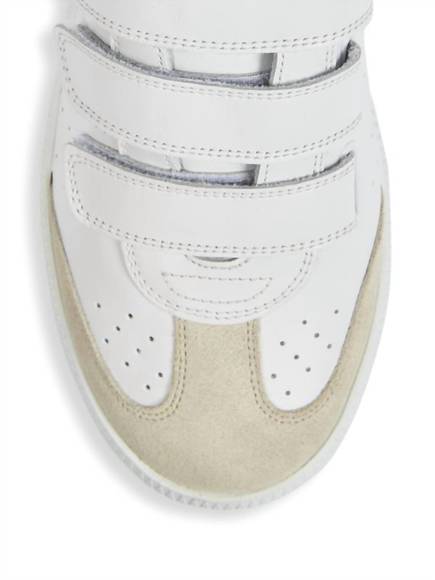 NEW ISABEL MARANT beth leather sneakers in cream - Picture 4 of 6